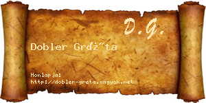 Dobler Gréta névjegykártya